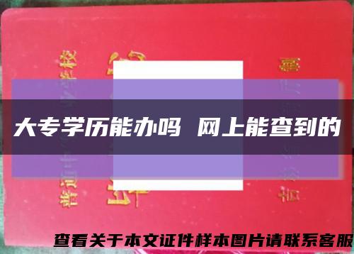 大专学历能办吗 网上能查到的缩略图