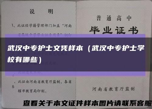 武汉中专护士文凭样本（武汉中专护士学校有哪些）缩略图