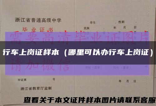 行车上岗证样本（哪里可以办行车上岗证）缩略图