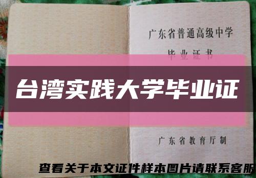 台湾实践大学毕业证缩略图