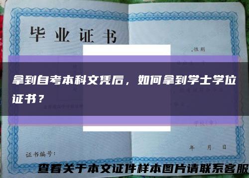 拿到自考本科文凭后，如何拿到学士学位证书？缩略图
