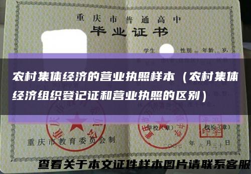 农村集体经济的营业执照样本（农村集体经济组织登记证和营业执照的区别）缩略图