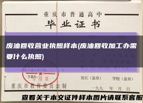 废油回收营业执照样本(废油回收加工办需要什么执照)缩略图