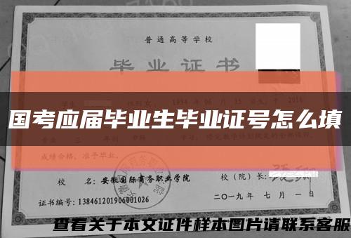 国考应届毕业生毕业证号怎么填缩略图