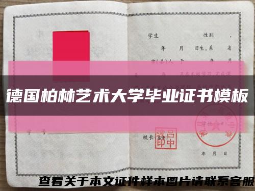 德国柏林艺术大学毕业证书模板缩略图