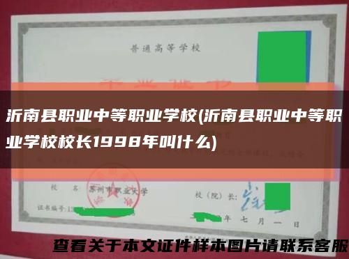 沂南县职业中等职业学校(沂南县职业中等职业学校校长1998年叫什么)缩略图