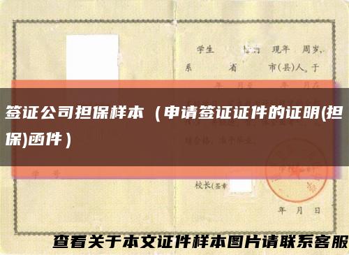 签证公司担保样本（申请签证证件的证明(担保)函件）缩略图