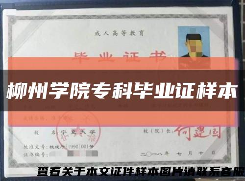 柳州学院专科毕业证样本缩略图