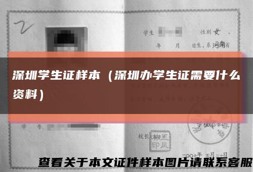深圳学生证样本（深圳办学生证需要什么资料）缩略图