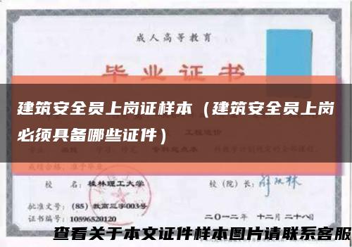 建筑安全员上岗证样本（建筑安全员上岗必须具备哪些证件）缩略图