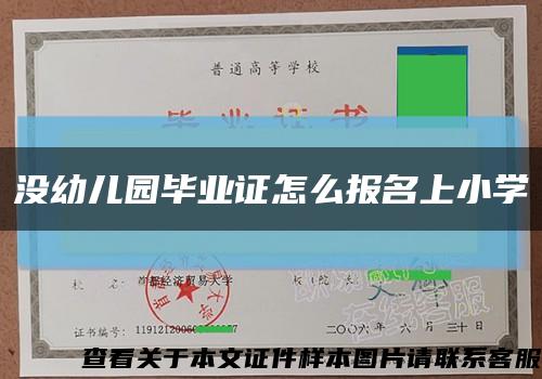 没幼儿园毕业证怎么报名上小学缩略图