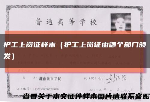 护工上岗证样本（护工上岗证由哪个部门颁发）缩略图