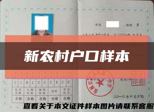 新农村户口样本缩略图