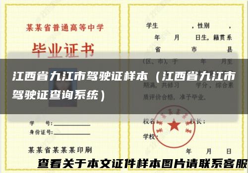 江西省九江市驾驶证样本（江西省九江市驾驶证查询系统）缩略图