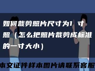 如何裁剪照片尺寸为1 寸照（怎么把照片裁剪成标准的一寸大小）缩略图