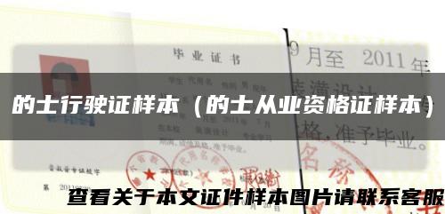 的士行驶证样本（的士从业资格证样本）缩略图