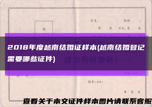2018年度越南结婚证样本(越南结婚登记需要哪些证件)缩略图
