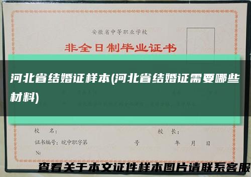 河北省结婚证样本(河北省结婚证需要哪些材料)缩略图