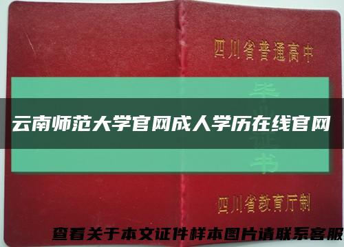 云南师范大学官网成人学历在线官网缩略图