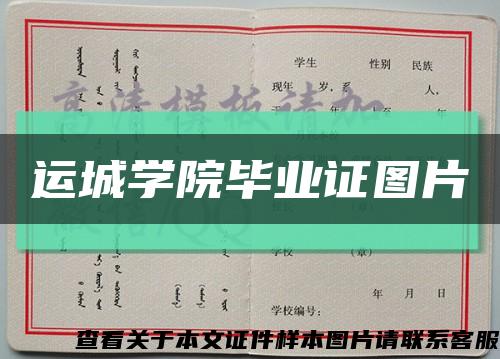 运城学院毕业证图片缩略图