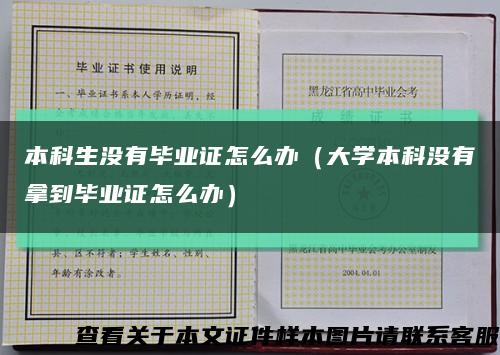 本科生没有毕业证怎么办（大学本科没有拿到毕业证怎么办）缩略图