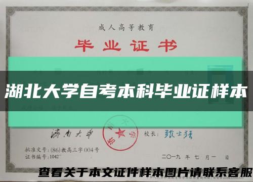 湖北大学自考本科毕业证样本缩略图