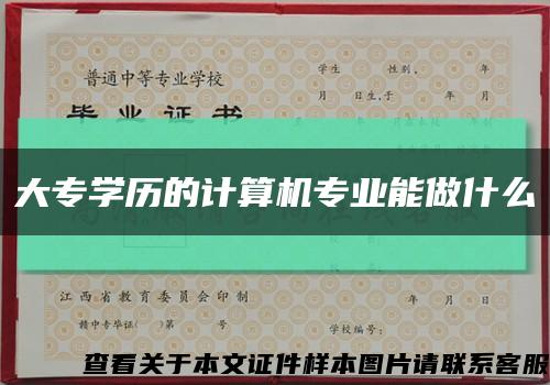 大专学历的计算机专业能做什么缩略图