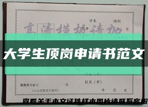 大学生顶岗申请书范文缩略图