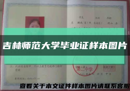 吉林师范大学毕业证样本图片缩略图