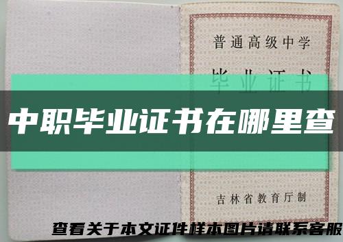 中职毕业证书在哪里查缩略图