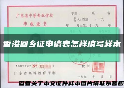 香港回乡证申请表怎样填写样本缩略图