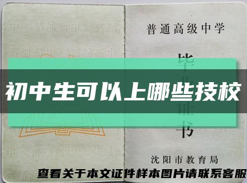 初中生可以上哪些技校缩略图