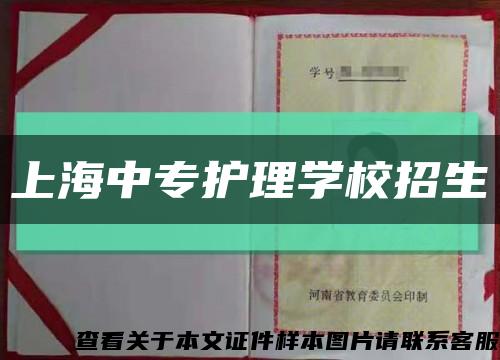 上海中专护理学校招生缩略图