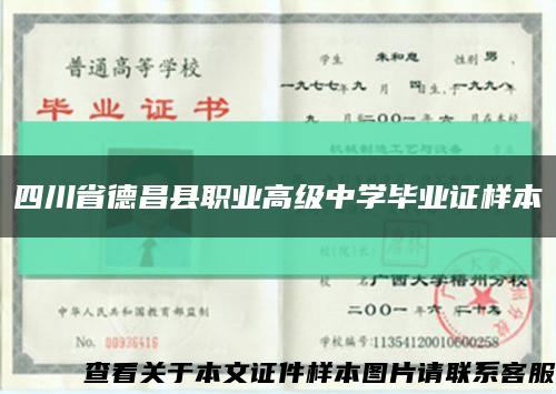 四川省德昌县职业高级中学毕业证样本缩略图