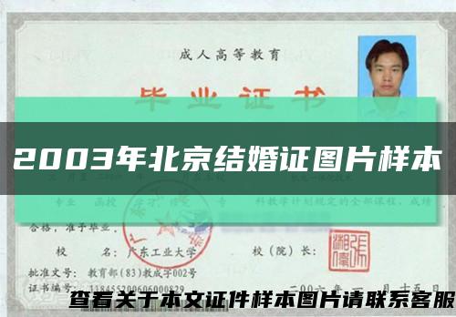 2003年北京结婚证图片样本缩略图