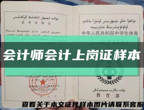 会计师会计上岗证样本缩略图