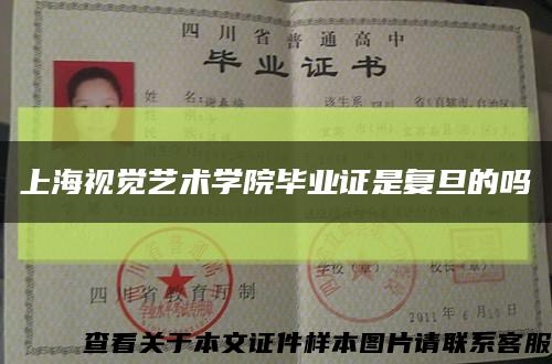 上海视觉艺术学院毕业证是复旦的吗缩略图