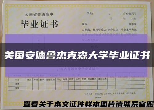 美国安德鲁杰克森大学毕业证书缩略图