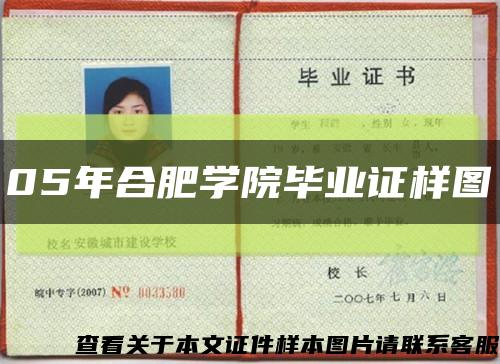 05年合肥学院毕业证样图缩略图
