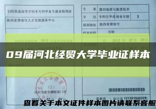 09届河北经贸大学毕业证样本缩略图