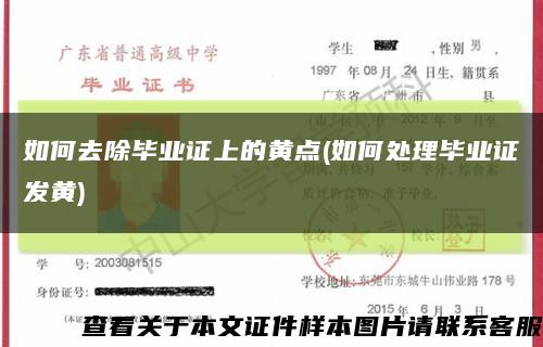 如何去除毕业证上的黄点(如何处理毕业证发黄)缩略图