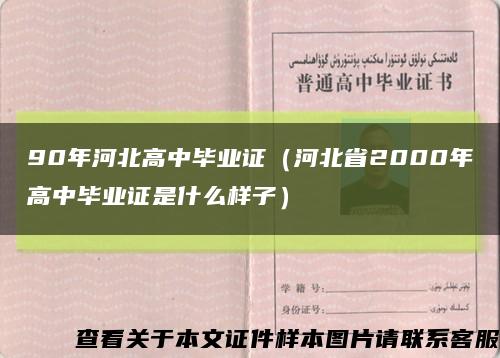 90年河北高中毕业证（河北省2000年高中毕业证是什么样子）缩略图