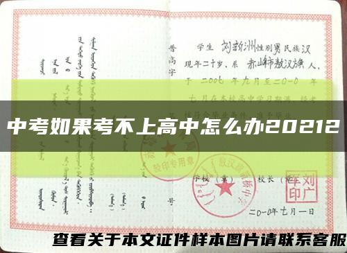 中考如果考不上高中怎么办20212缩略图