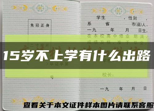 15岁不上学有什么出路缩略图