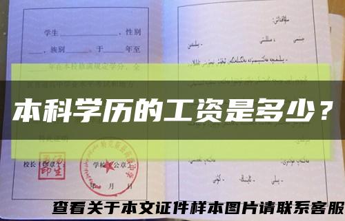 本科学历的工资是多少？缩略图