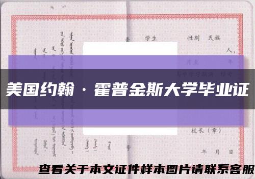 美国约翰·霍普金斯大学毕业证缩略图