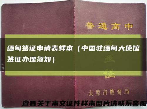 缅甸签证申请表样本（中国驻缅甸大使馆签证办理须知）缩略图