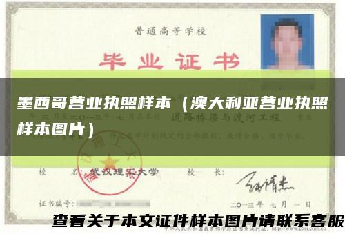 墨西哥营业执照样本（澳大利亚营业执照样本图片）缩略图