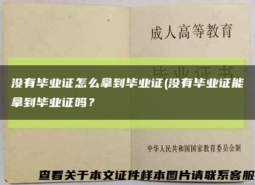 没有毕业证怎么拿到毕业证(没有毕业证能拿到毕业证吗？缩略图