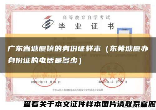 广东省塘厦镇的身份证样本（东莞塘厦办身份证的电话是多少）缩略图